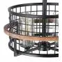 Giluta Rustic Round Chandelier Island Pendant Lighting Fixture with 4 Glass Shades, Industrial Drum Chandelier for Dinning Room Living Room Doorway Farmhouse Foyer Bar, Black (C0050)