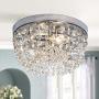 FERWVEW 2 Lights Modern Chrome Mini Chandelier Flush Mount Crystal Ceiling Light Fixture,D9.84'' H5.35'' Elegant Ceiling Lighting Fixture Lamp for Hallway Bedroom Living Room Dining Room Bar Bathroom FERWVEW 2 Lights Modern Chrome Mini Chandelier Flush Mount Crystal Ceiling Light Fixture,D9.84'' H5.35'' Elegant Ceiling Lighting Fixture Lamp for Hallway Bedroom Living Room Dining Room Bar Bathroom