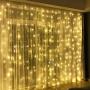 FUN LITTLE TOYS 300 LED 9.8 FT String Lights for Window Curtain Decoration, Battery Operated and Plug in Warm Lights, Christmas Party Bedroom Indoor Outdoor Wall Decoration