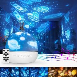 Star Night Light Lights Projector One Fire Nursery Baby Kids Bunny Lamp Timer Bluetooth Speaker Music Ceiling Skylight for Bedroom Rotating Starry Sky Skylite Space Party Decoration Valentine’s Gift