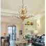 Ganeed Crystal Chandeliers,Vintage Pendant Lighting Crystal Chandelier Lighting Fixtures with 8 Lights,Ceiling Light Fixture for Living Room Bedroom Restaurant Porch Hallway (Gold)