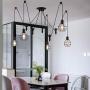 Industrial Pendant Lighting 5 Heads, Adjustable DIY Vintage Style Spider Semi Flush Mount Ceiling Light,Edison Rustic Chandelier,Hanging Lamp Fixture for Dining Room,Kitchen Bedroom,Farmhouse