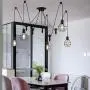 Industrial Pendant Lighting 5 Heads, Adjustable DIY Vintage Style Spider Semi Flush Mount Ceiling Light,Edison Rustic Chandelier,Hanging Lamp Fixture for Dining Room,Kitchen Bedroom,Farmhouse