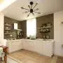 JHLBYL Sputnik Chandeliers 8 Lights Modern Pendant Lighting Black Vintage Semi Flush Ceiling Light Fixture for Kitchen Dining Room Living Room, Golden Lamp Holder