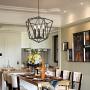 VINLUZ Industrial Chandeliers 6 Light Dining Room Lighting Fixtures Hanging Oil Rubbed Bronze Modern Lantern Pendant Light, Farmhouse Lighting Ceiling for Kitchen Island Entryway Foyer