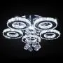 TongLan Crystal LED Ceiling Light Flush Mount 5 Rings Stainless Steel Pendant Lamp Modern Chandelier Lighting Fixture for Foyer Living Room Dining Room (Cool White)