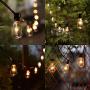 SkrLights Outdoor Patio String Lights,10Ft Edison Bulb String Lights for Patio Garden Porch Backyard Party Deck Yard(Plus 1 Extra Bulbs)-Brown