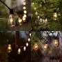SkrLights Outdoor Patio String Lights,10Ft Edison Bulb String Lights for Patio Garden Porch Backyard Party Deck Yard(Plus 1 Extra Bulbs)-Brown