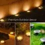 Solar Ground Light Outdoor,Warm Disk Light LED Solar Garden Path Lightst Waterproof Sidewalk Lights Solar Powered Landscape Lighting for Lawn Patio Pathway Yard Deck Walkway Flood Lights (8 Packs）