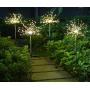 Solar Fireworks Light Outdoor 90L Garden Lights 8 Modes Starburst Lights Pathway Patio Lawn Backyard Christmas Party Holiday Wedding Decorative Lights (90LED Warm White-Oval)