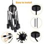 12 Lights Matte Black Sputnik Chandeliers Vintage Pendant Light Fixtures Industrial Mid Century Ceiling Light Fixtures for Living Dining Room Bedroom Foyer Kitchen Island Restaurant Coffee Bar