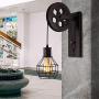 BAYCHEER 1 Light Wall Sconce Keyed Socket Pulley LED Industrial Wall Sconces Retro Wall Lights Fixture for Indoor Lighting Barn Restaurant in Rust Finished