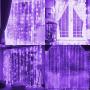 Funpeny Window Curtain String Light, 300 LED 8 Lighting Modes Fairy Lights Remote Control USB Powered, Waterproof Lights for Christmas Bedroom Party Wedding Home Garden Wall Decorations, Purple