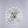LAKIQ Modern LED Chandelier Lighting Fixture Chrome Stainless Steel Firework Shape Hanging Pendant Lights for Living Room Dining Room Restaurant Bar Cafe Hotel (19.5, White Light)
