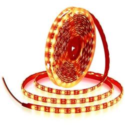 ALITOVE Orange LED Strip Lights 16.4ft 5050 SMD Black PCB 5M 300 LEDs Waterproof IP65 12V DC for Home Hotels Clubs Shopping malls Cars Lighting