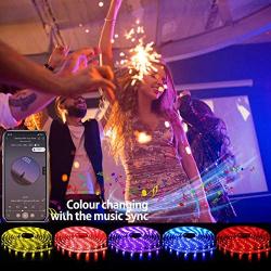 [2 Pack] SINOSPARK Flexible 40ft/12M Music Sync LED Strip Lights 44keys IR Wireless Remote Control Color Changing RGB Lights for Bedroom,Kitchen,Wedding, Bar, Party, TV