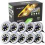 Solar Ground Lights, 8 LED Solar Disk Lights Outdoor Waterproof for Garden Yard Patio Pathway Lawn Driveway Walkway- Warm White (10 Pack)