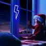 XIYUNTE Blue Neon Light Lightning Bolt Led Neon Sign Wall Light Battery and USB Operated Neon Lights Blue Lightning Neon Signs Light up for The Home,Kids Room,Bar,Party,Christmas,Wedding