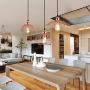 Modern Geometric Pendant Light 2 Pack Small Rose Gold Pendant Hanging Light Fixture with Deformable Lampshade, Metal Cage Pendant Lighting DIY Hanging Lamp for Hallway Kitchen Restaurant Bedroom