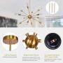 bgLight 12 Lights Sputnik Chandeliers Mid Century Semi Flush Mount Ceiling Light Modren Hanging Lighting Fixture for Dining Room Kitchen Island Living Room Bedroom, Gold
