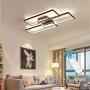 Ganeed Modern Ceiling Light,63W Dimmable LED Ceiling Lamp,3 Square Acrylic Black LED Chandelier,Flush Mount Ceiling Light Fixture for Dining Living Room Study Kitchen,3000-6500K