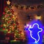 YIVIYAR Ghost Neon Night Light LED Sign, USB/Battery Ghost Decor Halloween Party Decorations Halloween Office Decorations Halloween Home Decor Halloween Decorations Indoor Halloween Party Decor(Ghost)