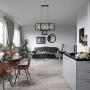 Modern Kitchen Island Light Pendant Chandelier 5-Light Ceiling Light Industrial Pendant Lighting Fixture Matte Black with Antique Brass Finish