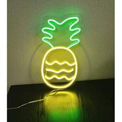 Britrio LED Neon Light Sign, 14”x7” Pineapple Neon Sign Wall Hanging Sign Wall Art for Bar Bedroom Living Room Kid’s Room Party,Home Decor Neon Night Light USB Powered(Yellow)