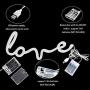 Protecu Love Neon Sign, 3 AA Battery/USB Powered Neon Lights LED Signs for Bedroom Neon Signs for Wall Decor, Neon Signs for Birthday, Party, Kids, Girls Room, Christmas, New Year Decor (Blue 1)