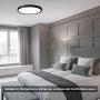 Taloya LED Flush Mount Ceiling Light 5000k 12 Inch Round Black 24w=240w(Equivalent) Simple Lamp for Bedroom Hallway Kitchen Gallery Low Ceilings Areas, ETL Listed