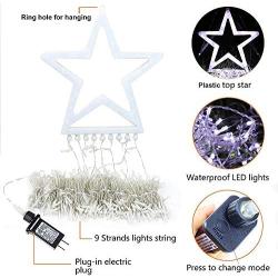 Outdoor Christmas Decorations Star Lights String,320 LED 16.4 ft Christmas Tree Lights , 8 Memory Lighting Modes&Timer Christmas Star Lights for Yard,Festival,Party,Christmas Decorations (Warm White)