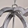 Maxax Rustic Metal Chandelier 4 Lights Ceiling Hanging Light Fixture for Indoor Kitchen Island Dining Living Room Farmhouse,Antique Silver&Black Finish