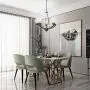 Lucidce Modern Chandelier 5-Light Lighting Fixtures Ceiling Hanging Lights Alabaster Glass Shades Oil Rubbed Bronze Pendant Light for Dining Room Living Room