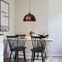 LITFAD Pendant Light 11.81'' Industrial Weathered Iron Hollowed-Out Dome Shade Single Pendant Lamp Mounted Ceiling Light fixtures with Adjustable Chain for Kitchen Dining Room Restaurant Bar - D