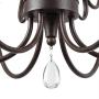 LALUZ Dining Room Chandelier Farmhouse Lighting Fixture Hanging with Crystal Pendants, 28” L x 25.5” H, Bronze