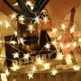Koxly Star String Lights 49 Ft 100 LED 8 Modes Plug in Twinkle Light with Remote Control Fairy Lights for Bedroom Indoor Outdoor Christmas Xmas Tree Room Decor Warm White and Cool White