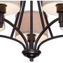La Pointe Works Oil Rubbed Bronze Chandelier 26'' Wide Arched Arms Oatmeal Linen Shades 5-Light Fixture for Dining Room House Foyer Kitchen Island Entryway Bedroom Living Room - Franklin Iron Works