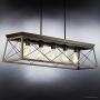 Luxury Industrial Chic Island/Linear Chandelier, Large Size: 9''H x 38''W, with Modern Farmhouse Style Elements, Olde Bronze Finish, UHP2126 from The Berkeley Collection by Urban Ambiance