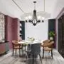 VINLUZ Contemporary Chandeliers 6 Light Black Modern Pendant Light Rustic Vintage Dining Room Lighting Fixtures Hanging, Flush Mount Ceiling Light for Bedroom Living Room Foyer