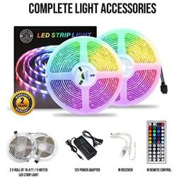 LED Strip Lights 32.8 Ft - Premium RGB Color Changing LED Light for Bedroom, Wall, Home, TV - Bright 5050 LED Flexible Tape Lighting Strips with 44-Key IR Remote Control - Party Decorations – 600 LEDs