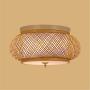 KWOKING Lighting Handmade Flush Mount Ceiling Light Creative Bamboo Ceiling Lighting fixtures Rattan Lantern Light 3 Lights Vintage Hanging Light for Living Room, Restaurant, Bedroom 23.62inch