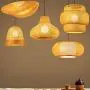 OSALADI Bamboo Woven Pendant Light Antique Lantern Ceiling Lamp Hanging Chandelier Wicker Light with Cloud Shade for Dining Room Living Room Restaurant