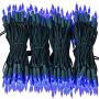 200 Blue Outdoor String Lights, Green Wire LED Lights String 66 Ft, UL Certified New Always on Mini Lights Set, for Indoor Outdoor Party, Garden, Patio.