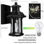 Dusk to Dawn Motion Sensor Light, 3 Modes Outdoor Light Fixture with Light Bulb, Waterproof Seeded Glass Motion Sensor Porch Light, Aluminum Exterior Wall Light for Doorway, Garage, Motion Activated