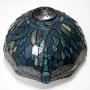 Tiffany Ceiling Fixture Light W12H11 Inch Semi Flush Mount Sea Blue Stained Glass Crystal Bead Dragonfly Lampshade S147 WERFACTORY Lamps Kid Living Room Bedroom Kitchen Island Bar Hallway