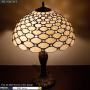 Tiffany Table Lamp Crystal Pear Bead Amber Stained Glass Colorful Shade Reading Light W16H24 Inch Tall S005 WERFACTORYLAMPS Parent Friend Kid Living Room Bedroom Study Cafe Bar Antique Art Craft Gift