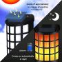Solar Flame Lights Outdoor, Waterproof Flickering Flame Wall Lights with Dark Sensor Auto On/Off 66 LED Solar Powered Night Lights Lattice Design for Garden Pathway Patio Deck Yard (Pack 4)