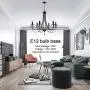 Lucidce Crystal Chandelier Lighting Modern Dining Room Lighting Fixtures Hanging Black 6 Lights Candle Island Pendant Lighting for Bed Room Living Room Lucidce Crystal Chandelier Lighting Modern Dining Room Lighting Fixtures Hanging Black 6 Lights Candle Island Pendant Lighting for Bed Room Living Room