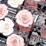 MoreChange 19.5inch Crystal Ceiling Light Fixtures Flush Mount Ceramic Rose Flowers, Chandelier Pendant Lighting with 5-Light E14 Socket for Living / Dining Room Bedroom Girl Room