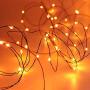 Twinkle Star 200 LED 66ft Halloween Fairy String Lights USB & Adapter Powered, Dimmable Control Starry Black Wire Lights Home Lighting Indoor Outdoor Bedroom Wedding Christmas Party Decoration, Orange